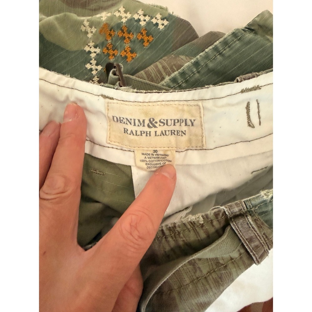 Denim & Supply RALPH Lauren 30 Aztec Camo RRL Flag Polo VINTAGE Military SHORTS - Picture 4 of 10